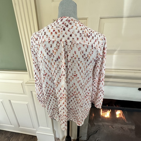 3/4 Hipster sheer blouse large work casual top pheasant sleeves boho inspired - Picture 4 of 8